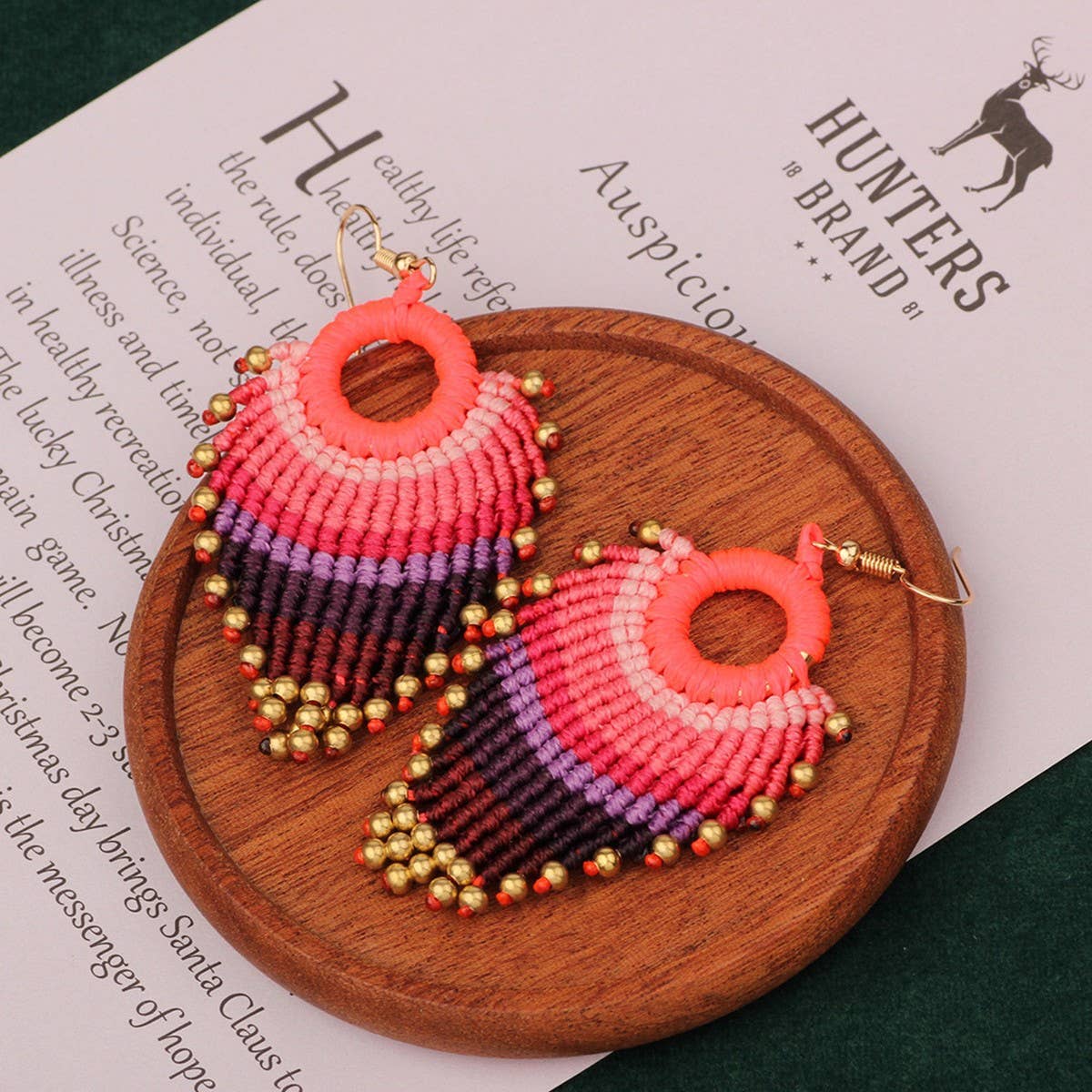 HIGH-GRADE NATURAL STONE WOVEN COLORFUL EARRINGS