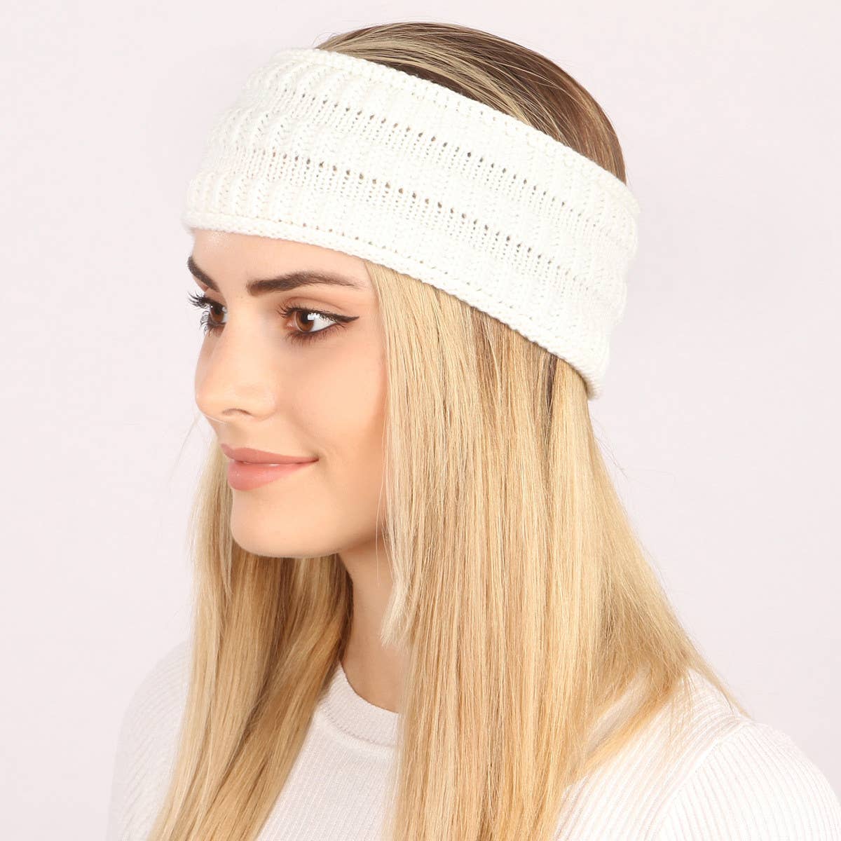 WOMEN SOLID COLOR CURLED HEADBAND