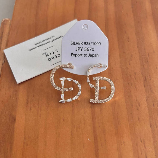 LIGHT LUXURY LETTER ZIRCON EARRINGS