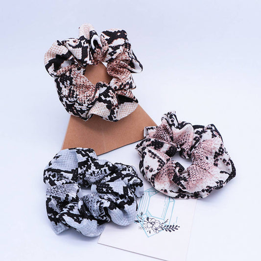 WOMEN PRINTED SNAKE PATTERN HAIR TIE_CWAHA1070