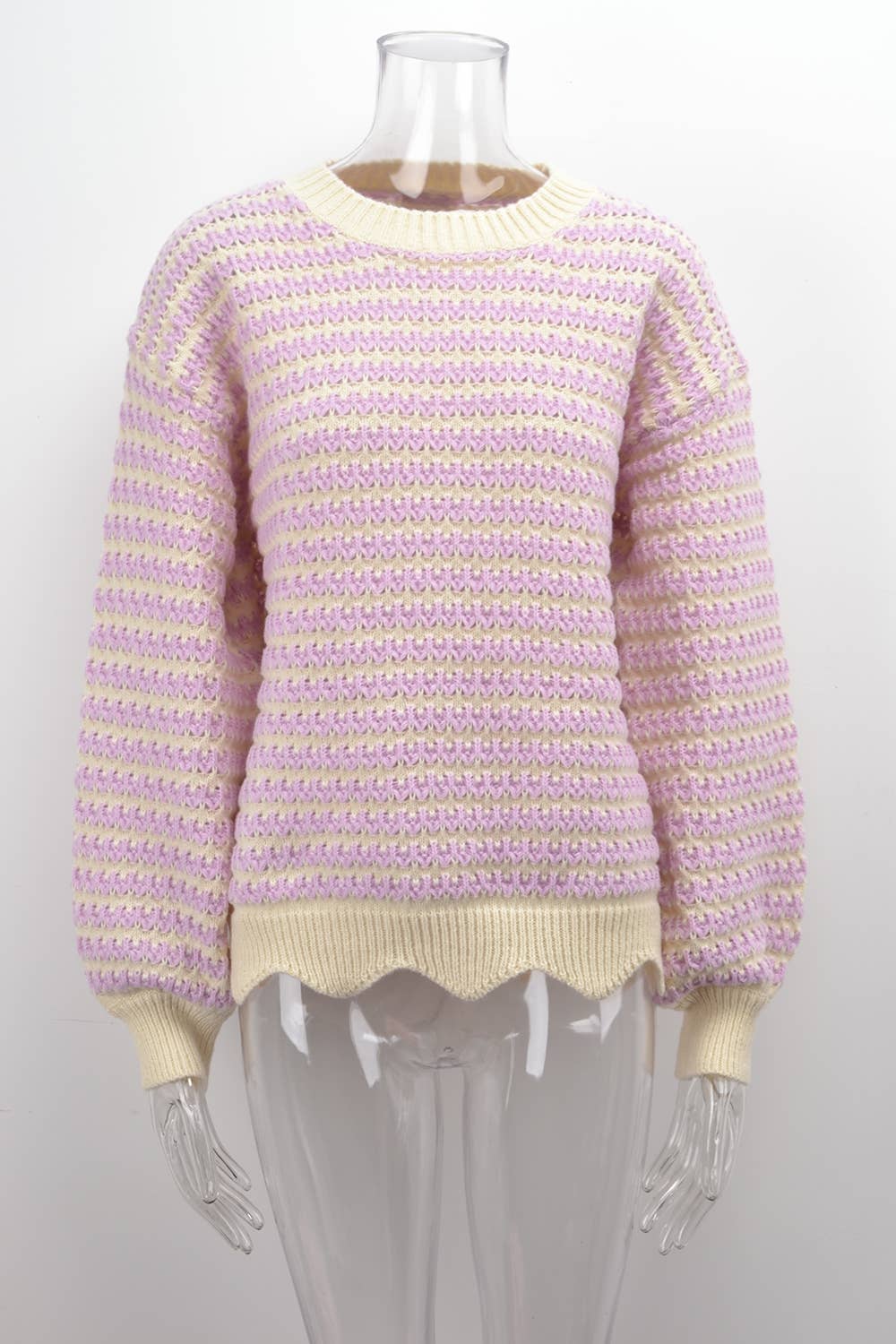 FASHION HOLLOW-OUT PLUS SIZE PULLOVER SWEATER