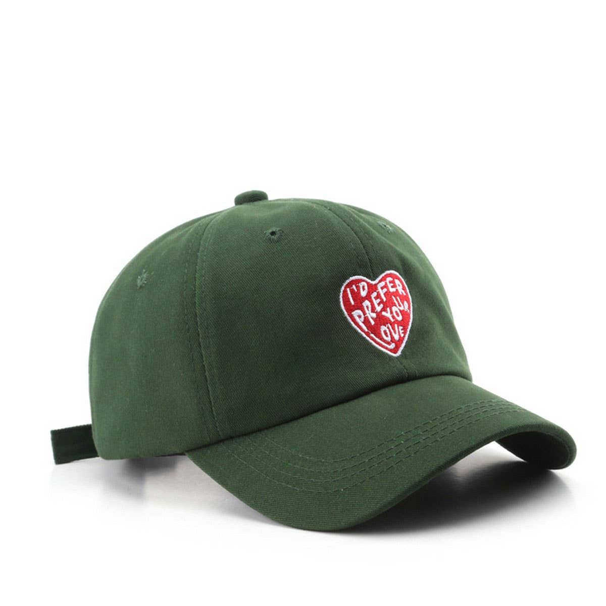 Vintage Heart Embroidered Cotton Baseball Cap CWAH2855