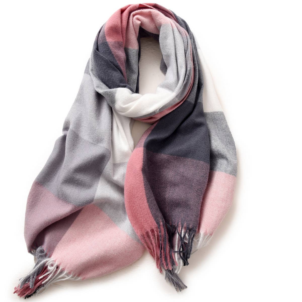 Elegant Plaid Shawl - Winter Scarf for Women