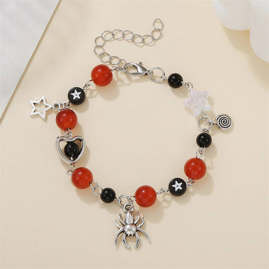 HALLOWEEN SPIDER HEART STAR BRACELET
