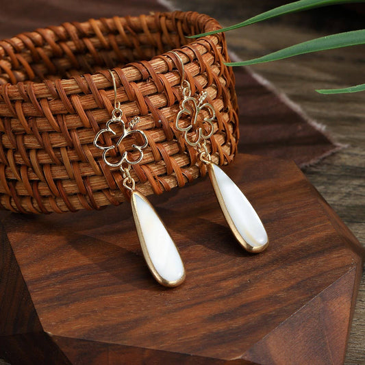 SIMPLE STYLE TEARDROP-SHAPED SHELL EARRINGS_CWMM4267