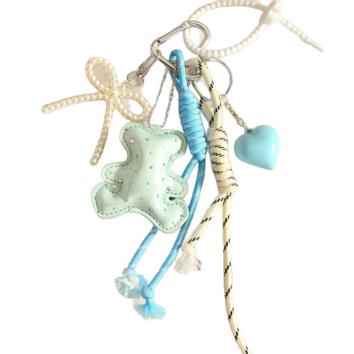 Stylish Bear Keychain with Heart & Bow Accent_CWMM7761