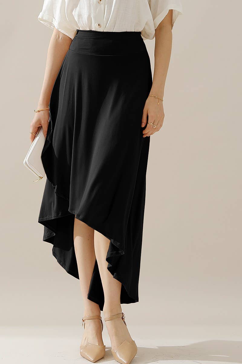 CWBLS127_OVERLAP HI-LOW MAXI SKIRT WITH FLARE SHAPE