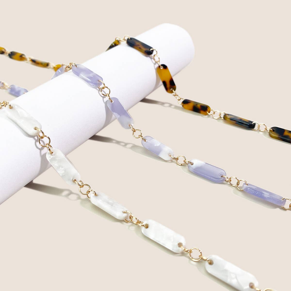 TWO-COLOR TORTOISE SHELL ANTI-LOST GLASSES LANYARD