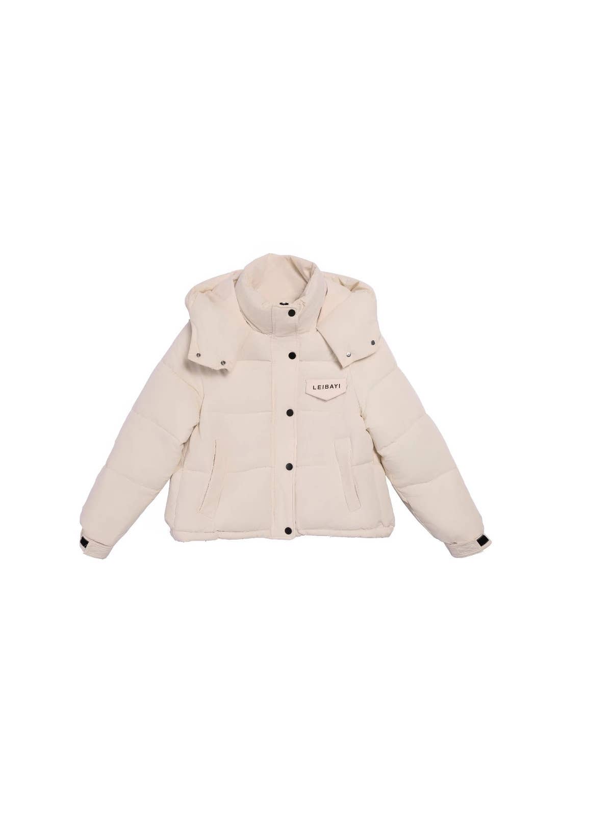 Large pocket paragraph hooded cotton jacket