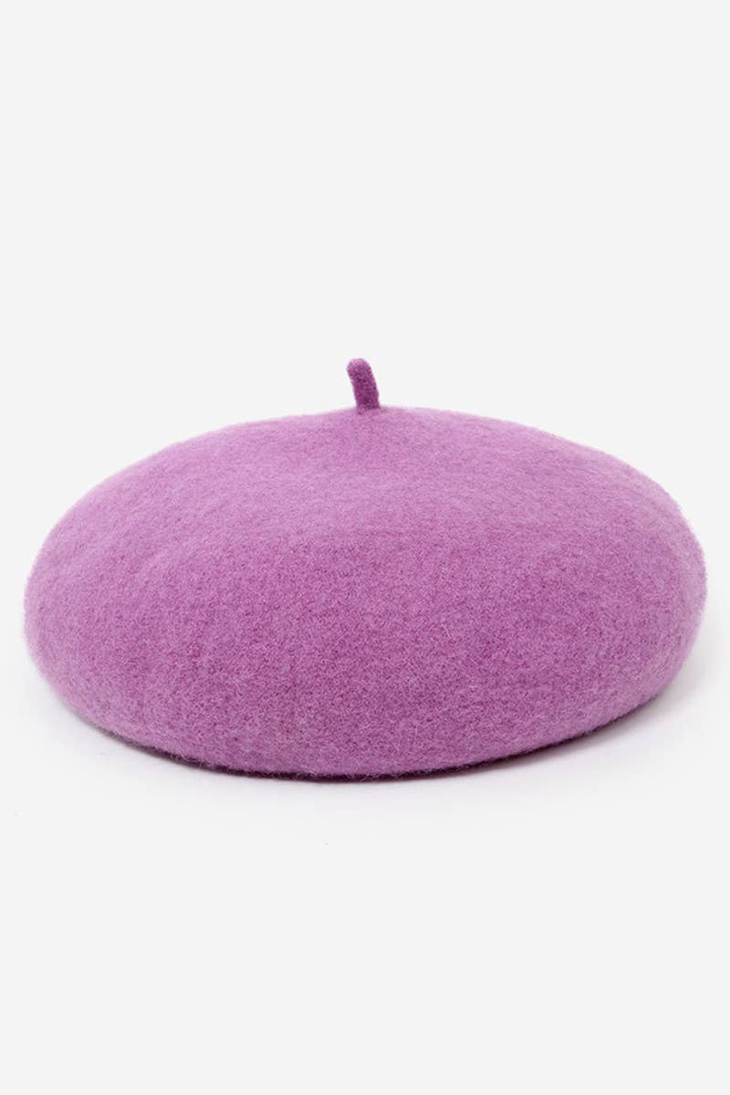 SOLID FUZZY BERET_CWAH0541