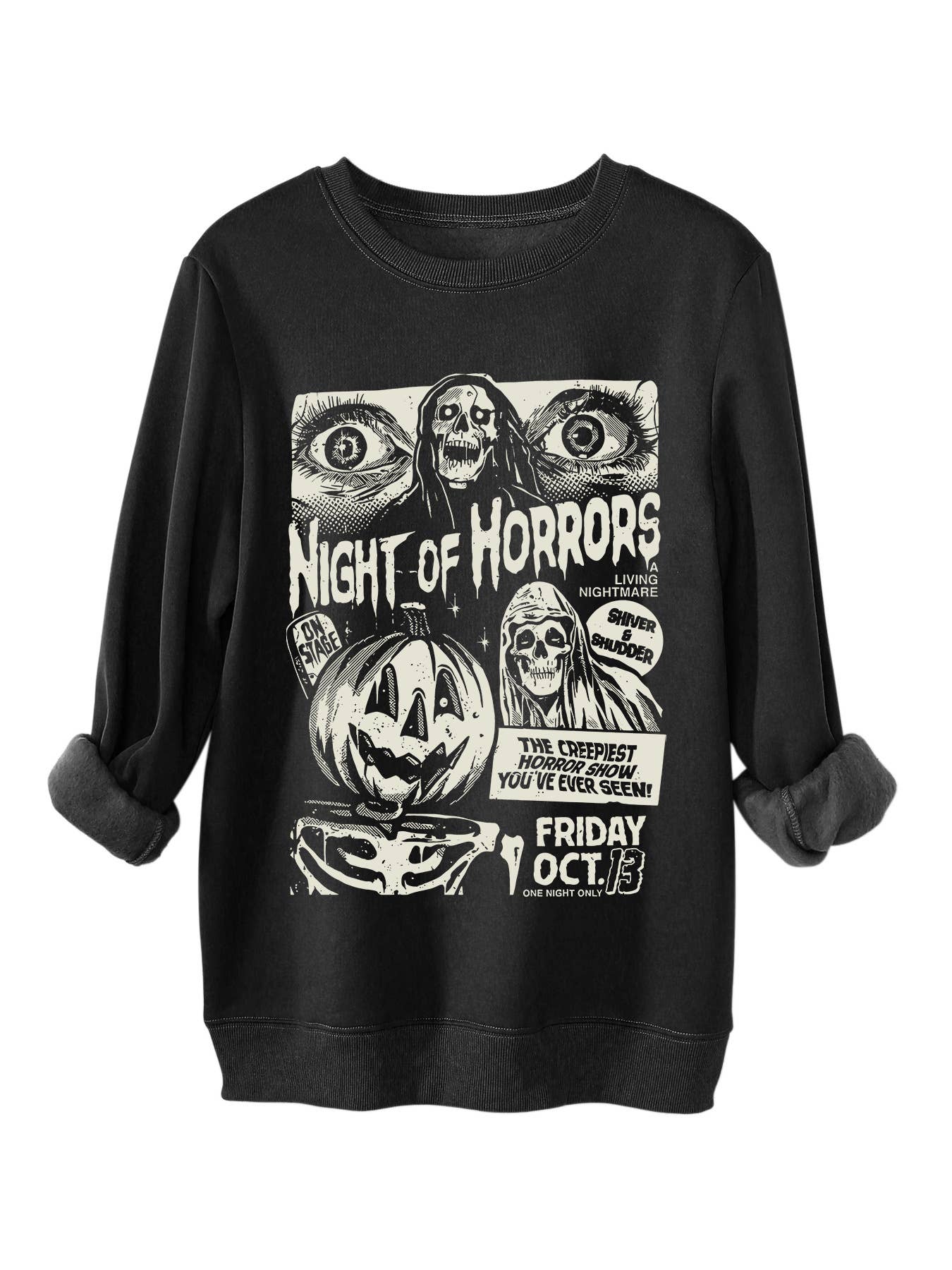 Hight of horrors Halloween print warm hoodie