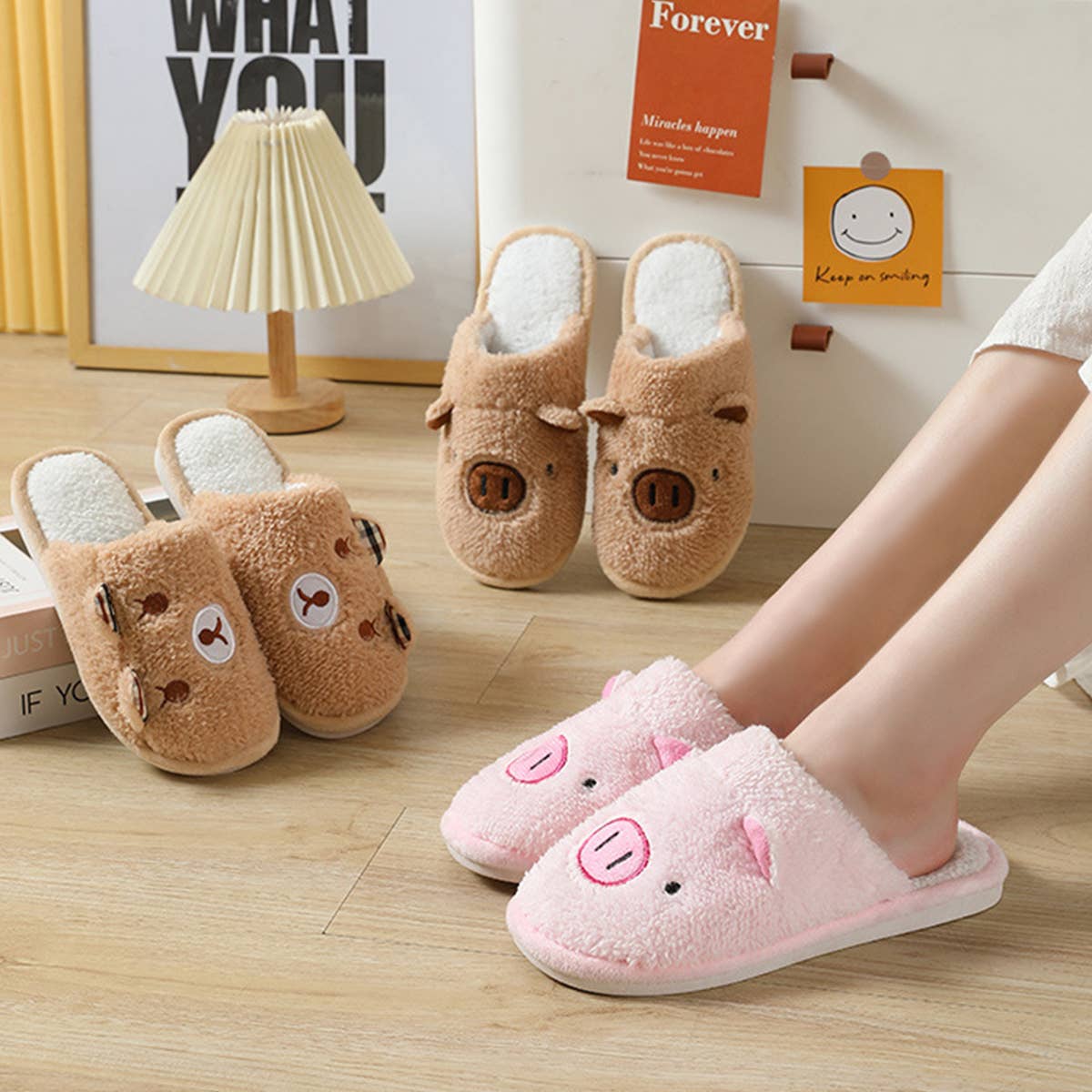 HOUSEHOLD CUTE CARTOON BEAR COTTON SLIPPERS
