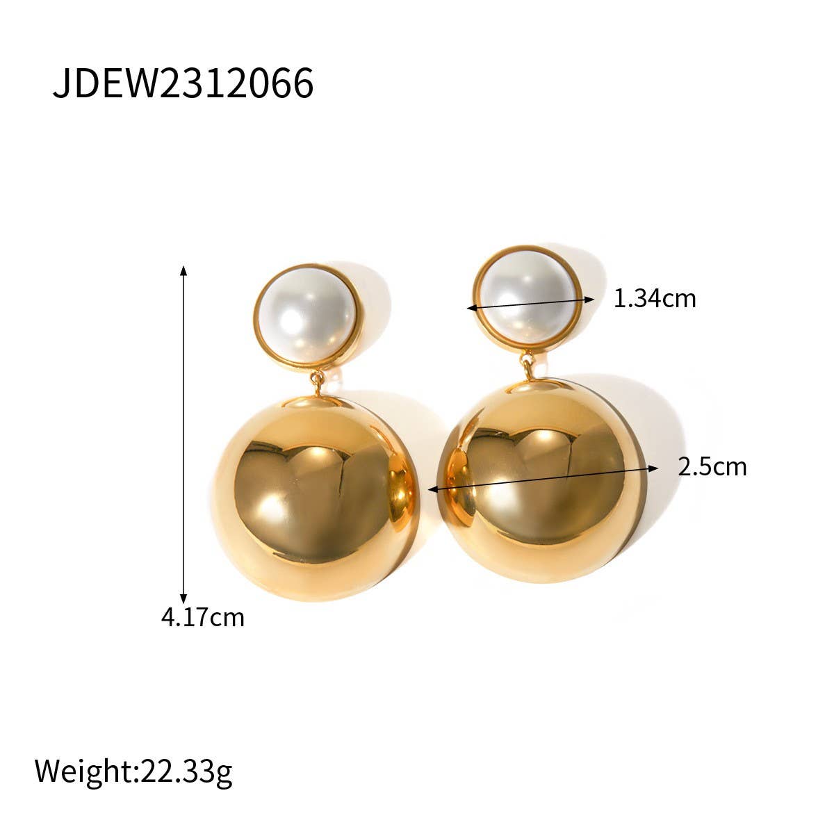 18K GOLD STAINLESS STEEL TEARDROP EARRINGS_CWASC1681