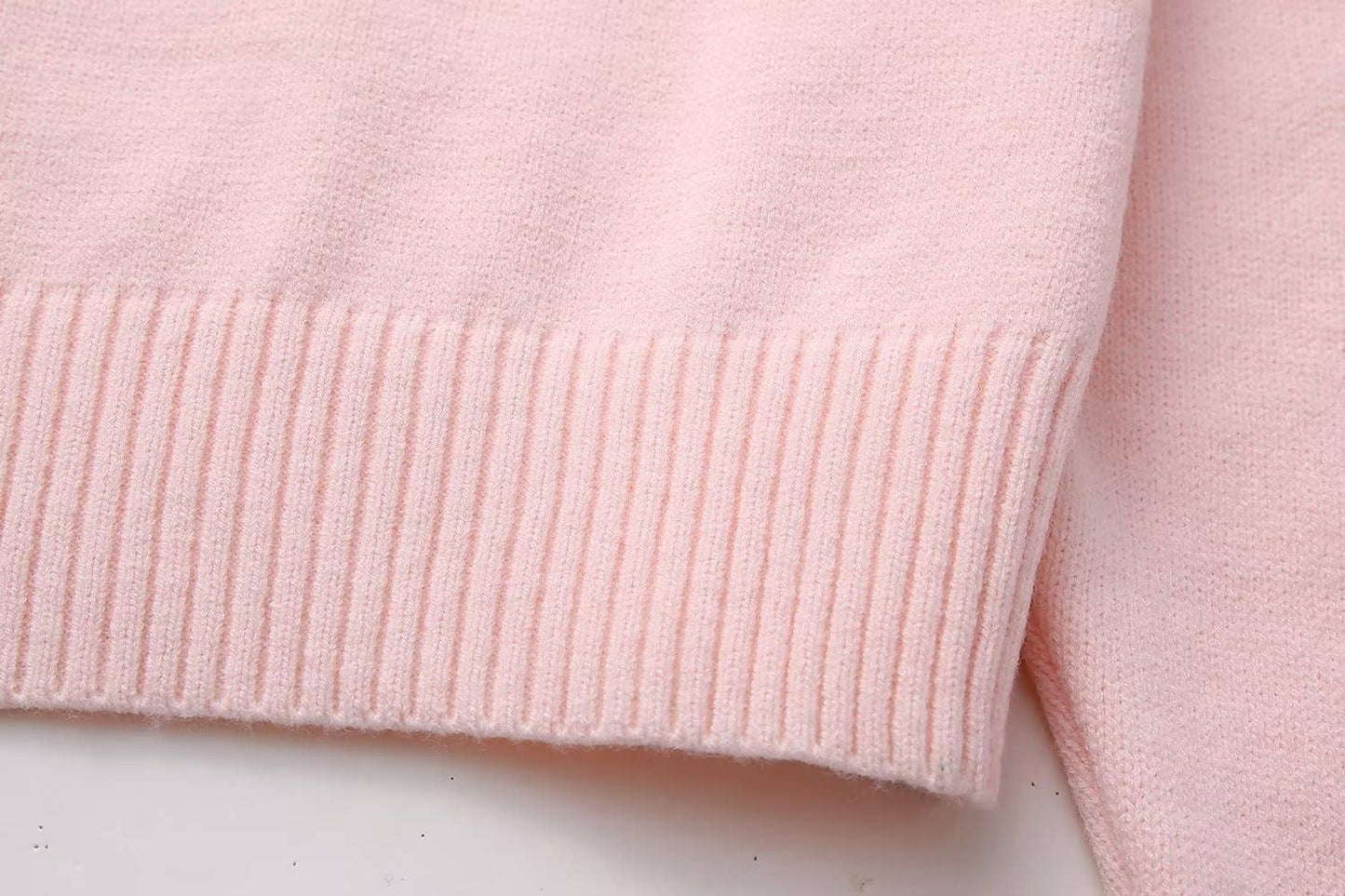 Sweet round-neck casual pullover sweater