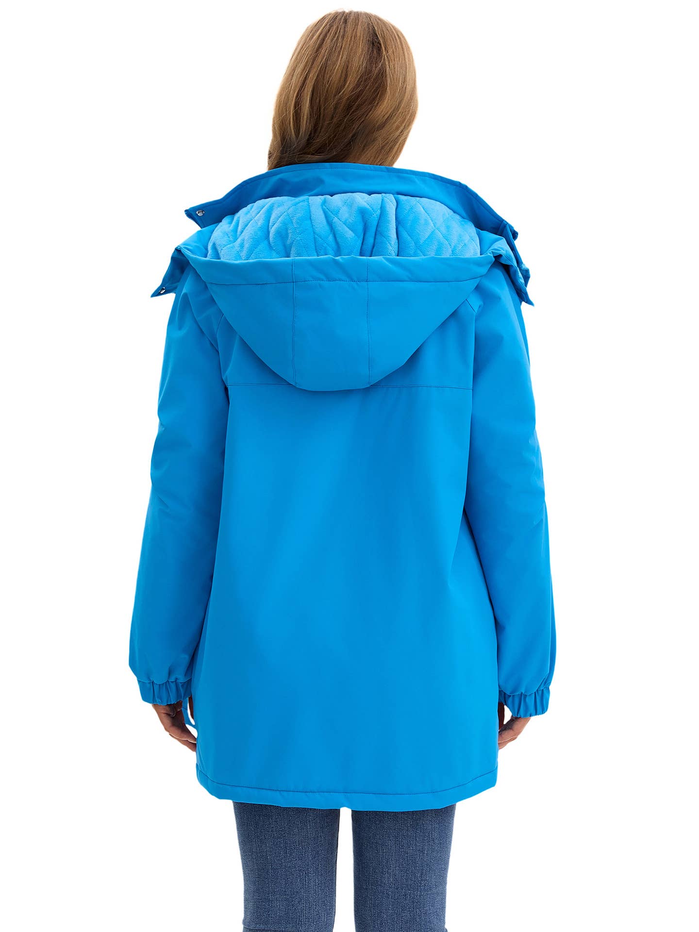 Windproof and warm long hiking jacket