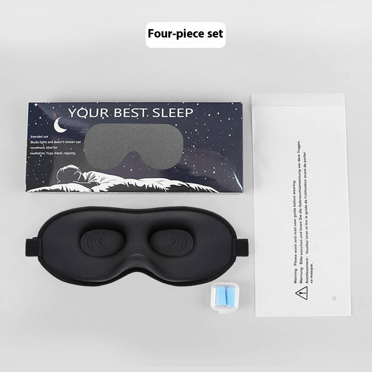 3D Sleep Mask Set, Soft & Light-Blocking Design_CWMM8044
