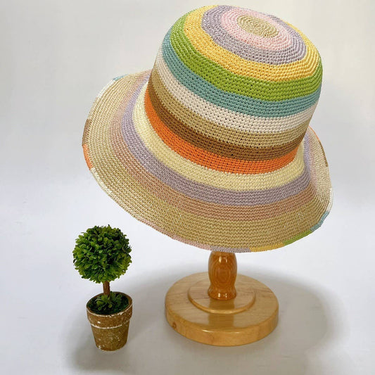 Summer colorful fashion holiday straw hat_CWAH3587