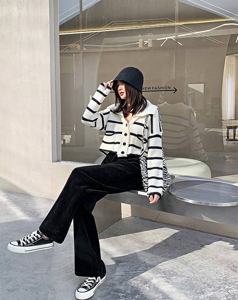 FLOOR-LENGTH HIGH WAISTED WIDE LEG STRAIGHT PANTS