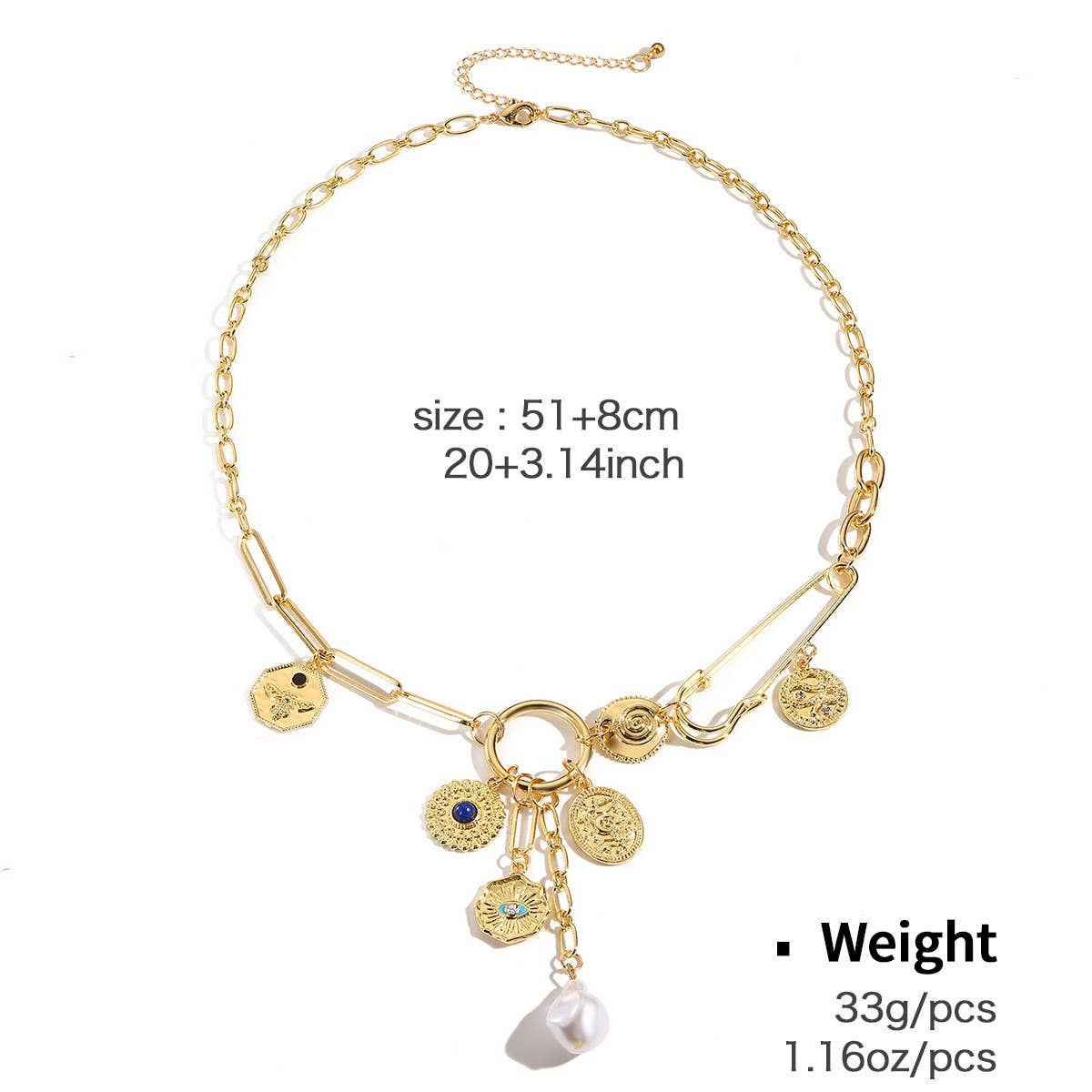 FASHION DESIGN MULTI-ELEMENT PENDANT NECKLACE_CWAJE2834