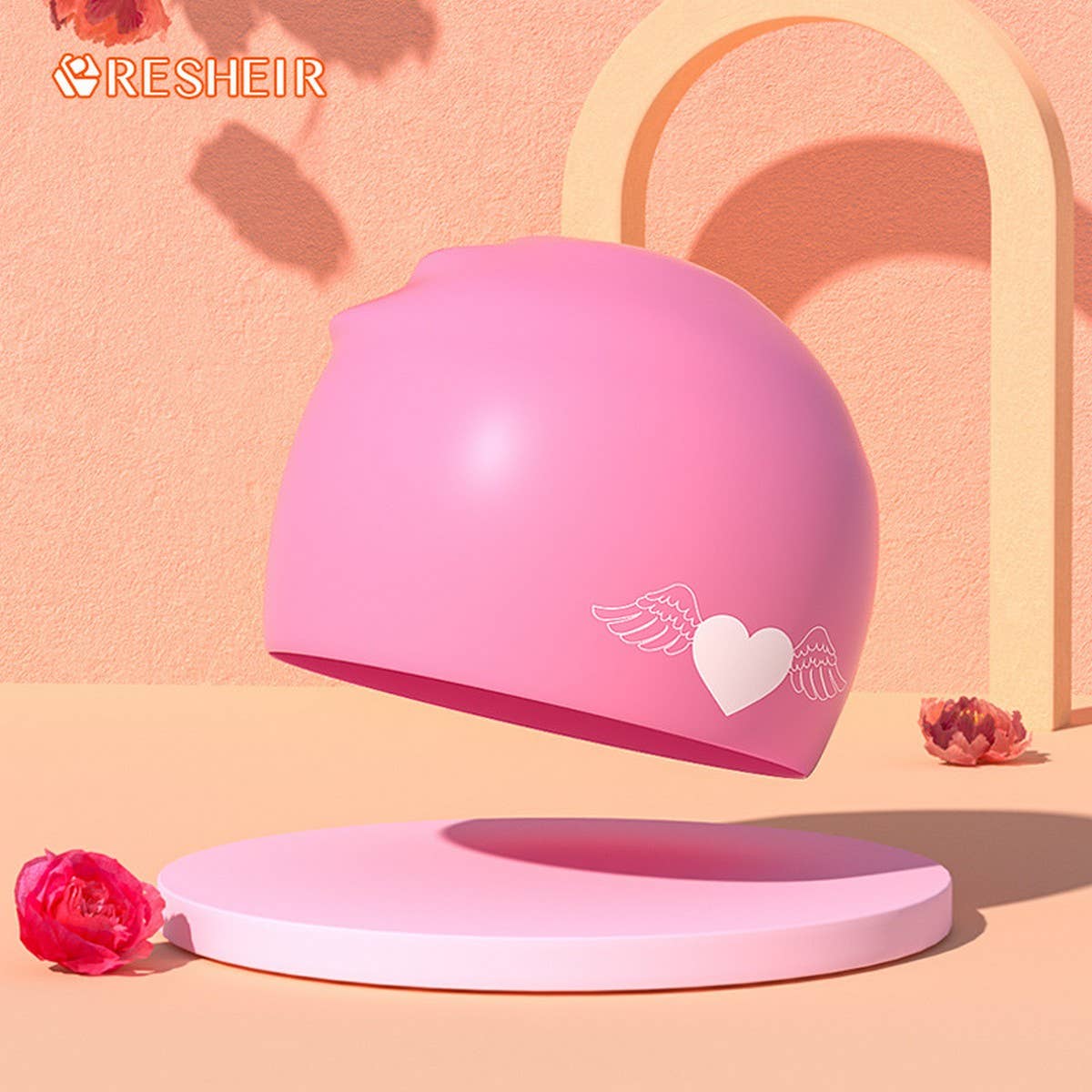 Girls Swim Cap Silicone Waterproof Cute Cartoon