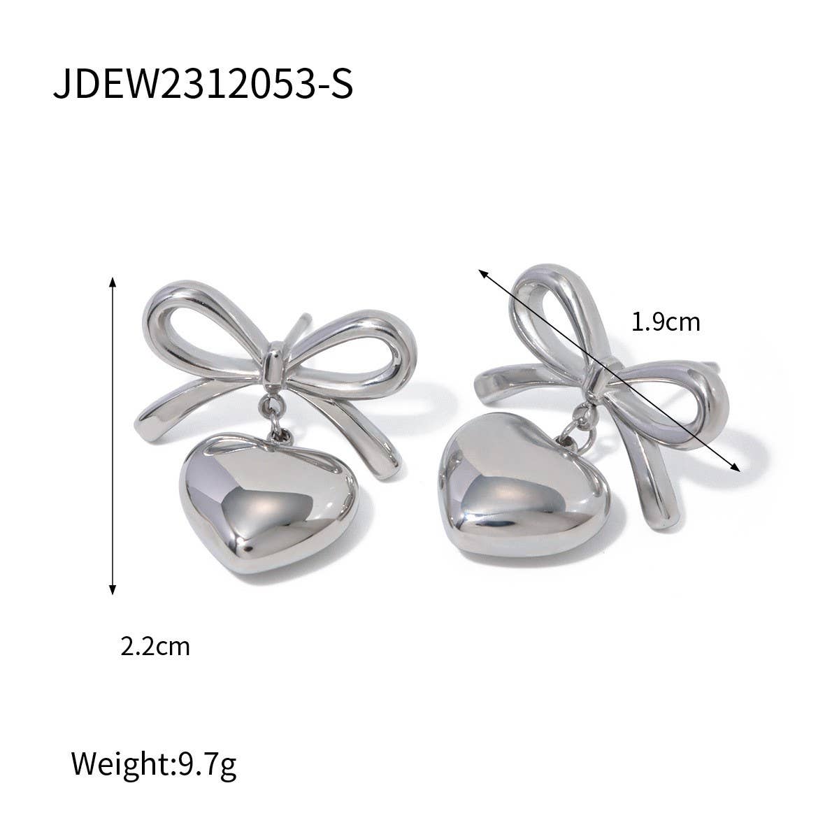 HOT STYLE PERSONALIZED BOW LOVE PENDANT EARRINGS