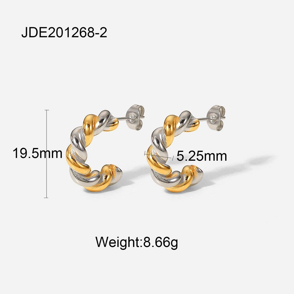 FASHIONABLE GOLD AND SILVER PLATED EARRINGS