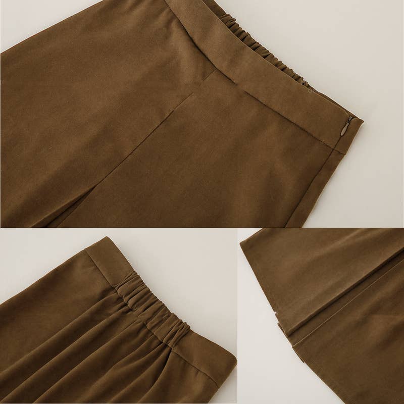 WOMEN'S SUEDE MAILLARD SOLID COLOR LONG SKIRT