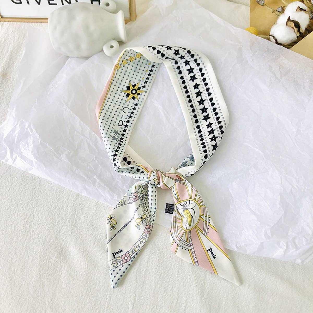 Mystic Tarot Pattern Long Ribbon Neck Hair Tie