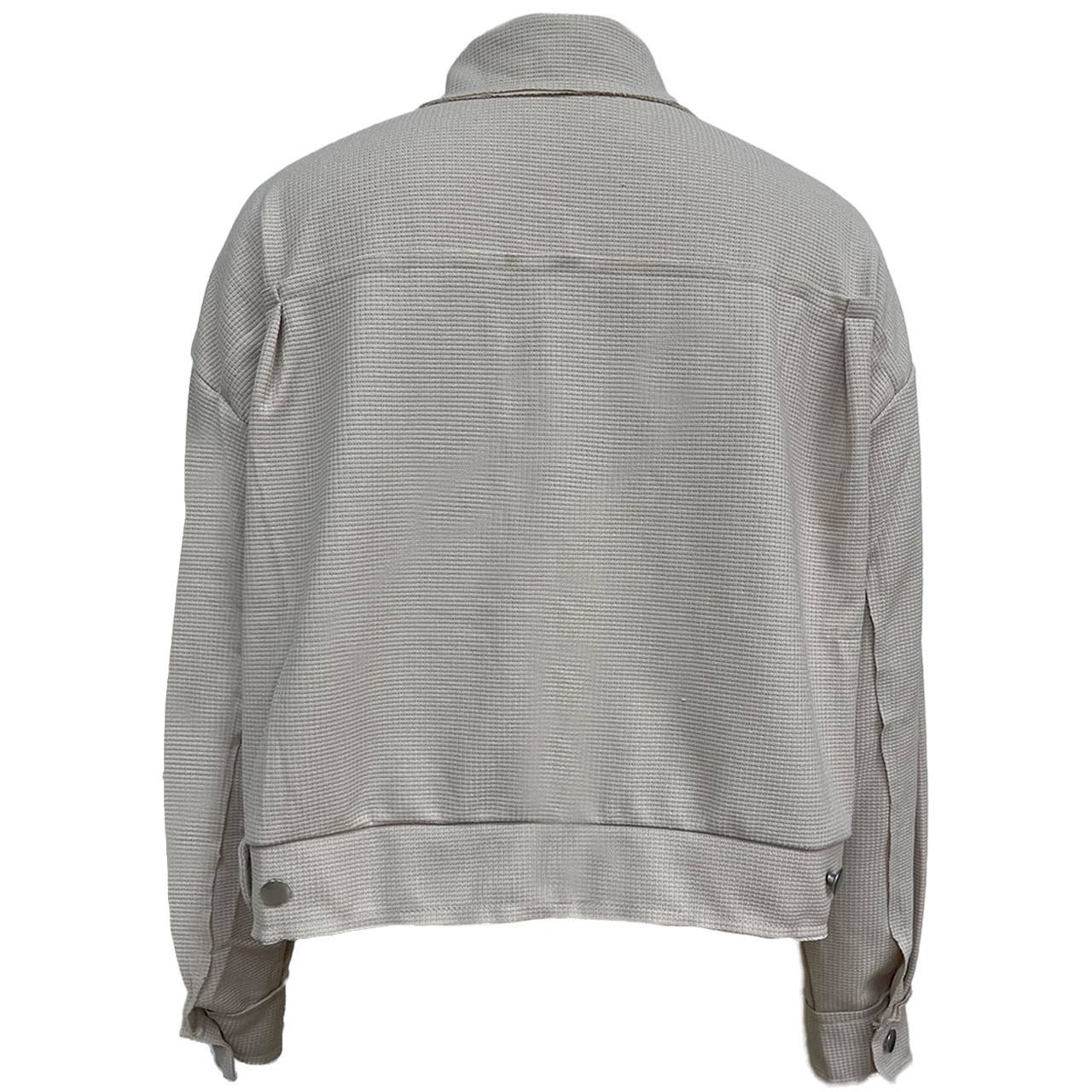 Lapel Waffle short single-breasted coat