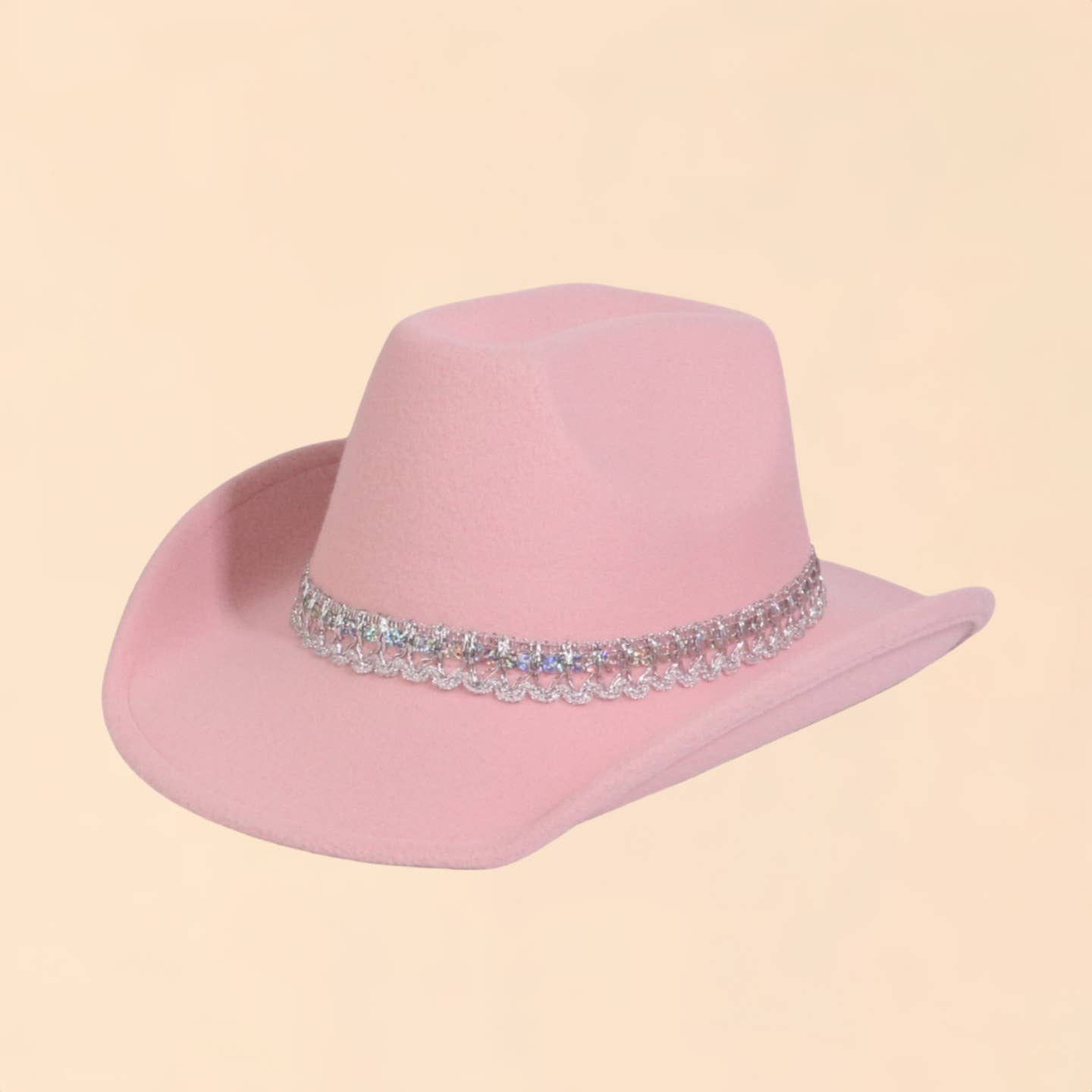 Rhinestone Western Felt Fedora Cowboy Hat_CWAH3647