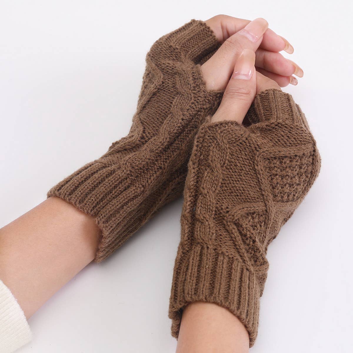 DIAMOND NEW KNITTED HALF FINGER GLOVES_CWAG0091