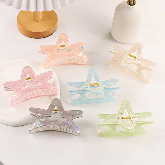 CWAHA1616_TRANSPARENT STAR HAIR CLAW CLIP