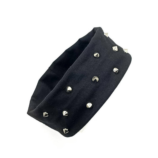 Spiked Punk Elastic Headwrap with Eyelets_CWAHA6310