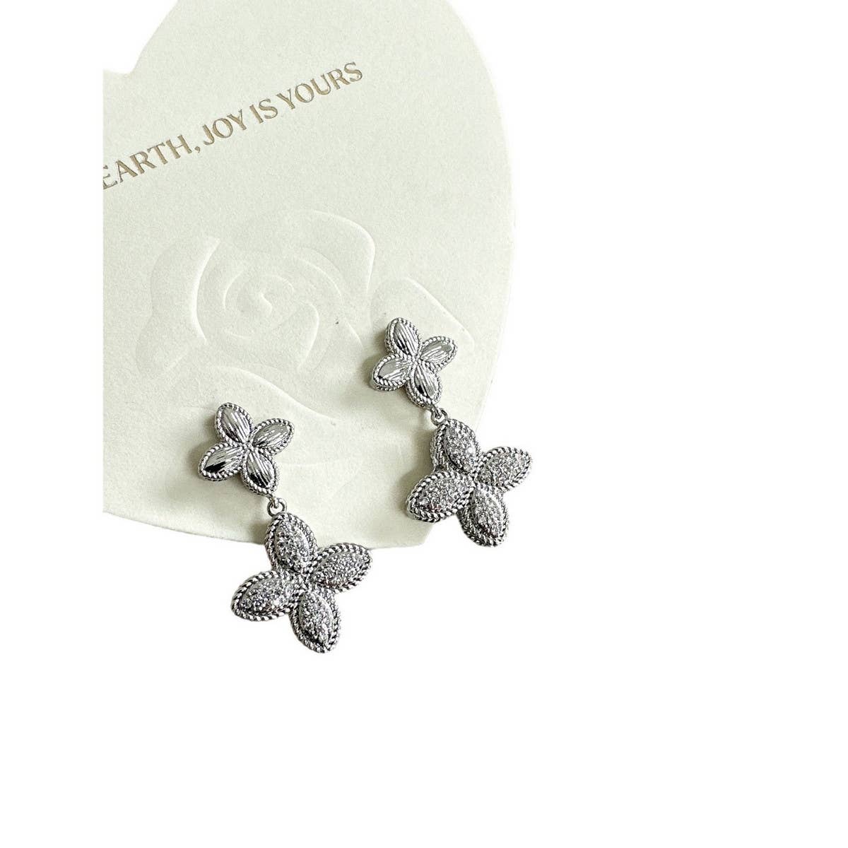 MICRO INLAID ZIRCON FLOWER EARRINGS