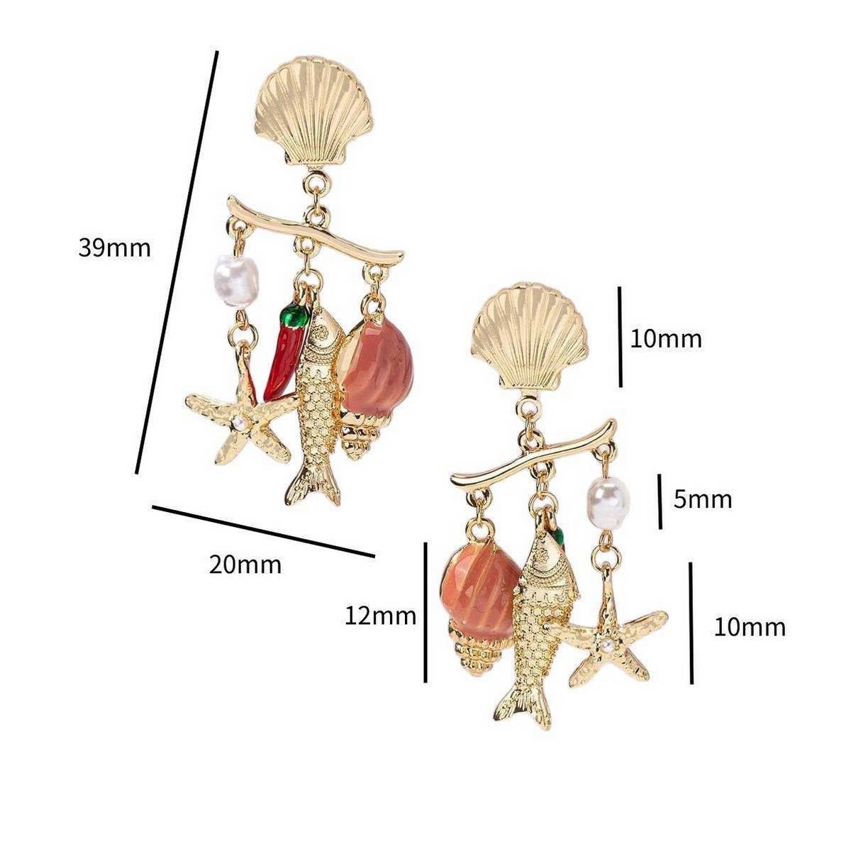 Stainless Steel Ocean Series Conch Shell Earrings_CWAJE5117