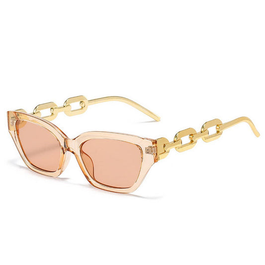 CAT-EYE CHAIN FASHION METAL SUNGLASSES WOMEN_CWASG0279