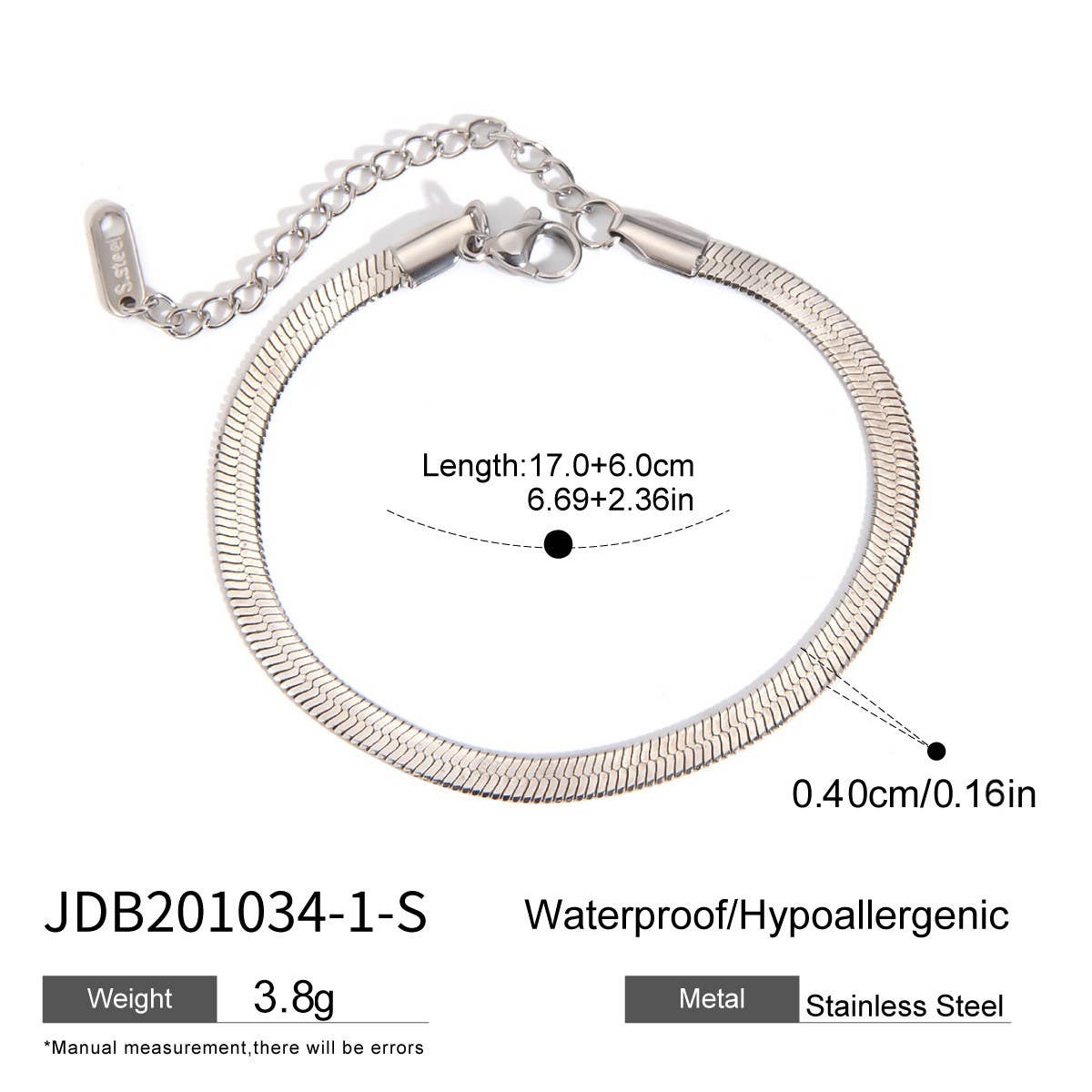 Stainless Steel Flat Snake Chain Bracelet/Necklace_CWAJE4873