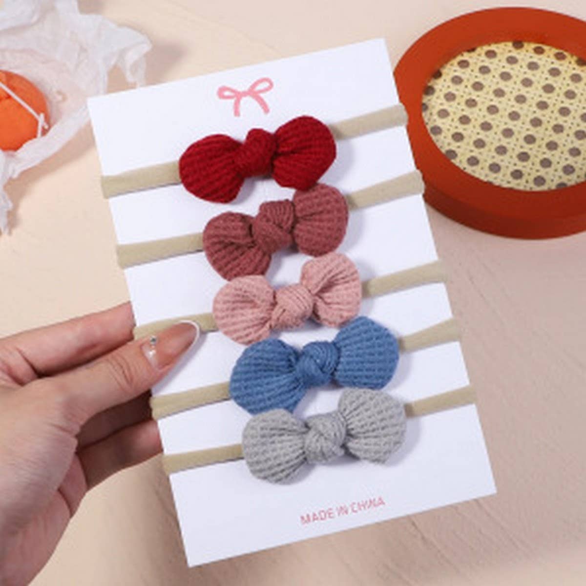 Waffle Bow Baby Headband Set ? Solid Colors