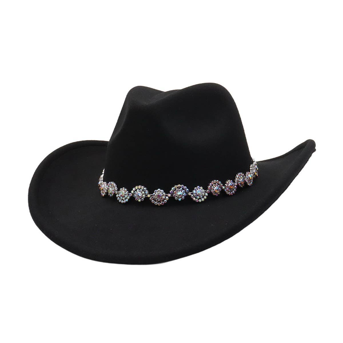 Western Ethnic  Felt Cowboy Fedora Hat_CWAH04373
