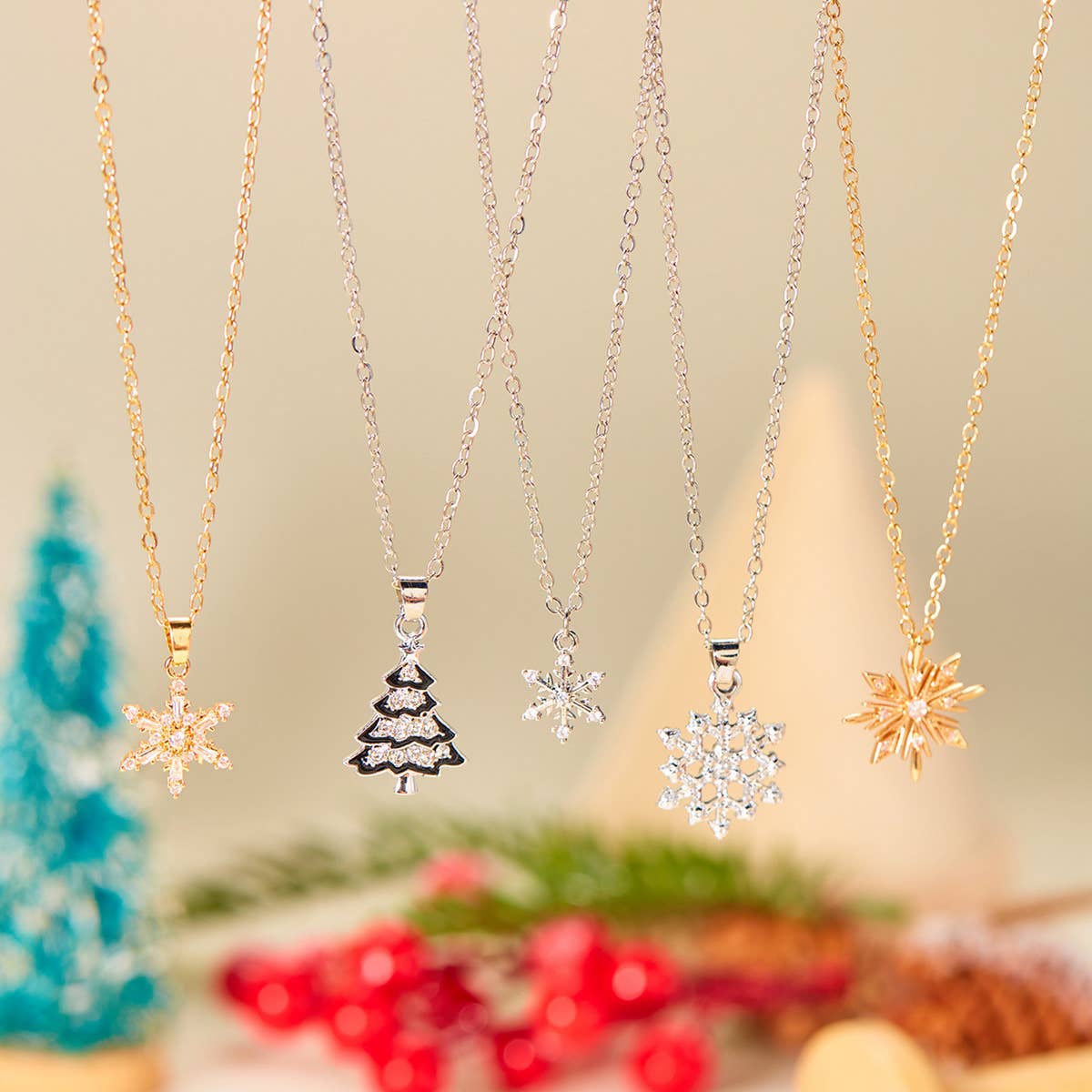 ALL-MATCH NEW CHRISTMAS SNOWFLAKE NECKLACE_CWAJE2394