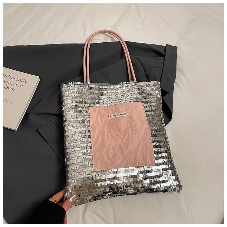 Sequined versatile single-shoulder bag