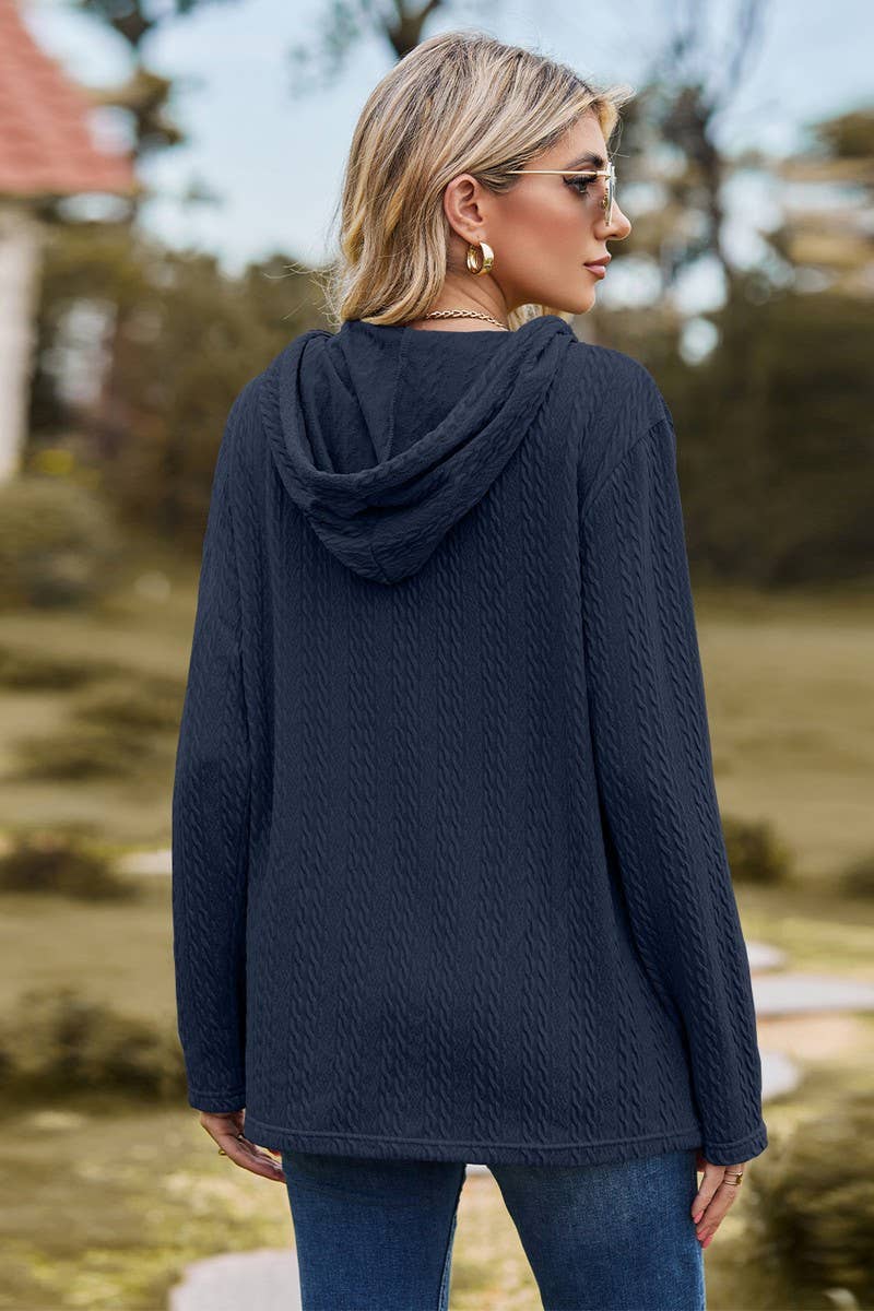 CWOHOL1097_SOLID COLOR HOODED LOOSE LONG-SLEEVED SWEATSHIRT