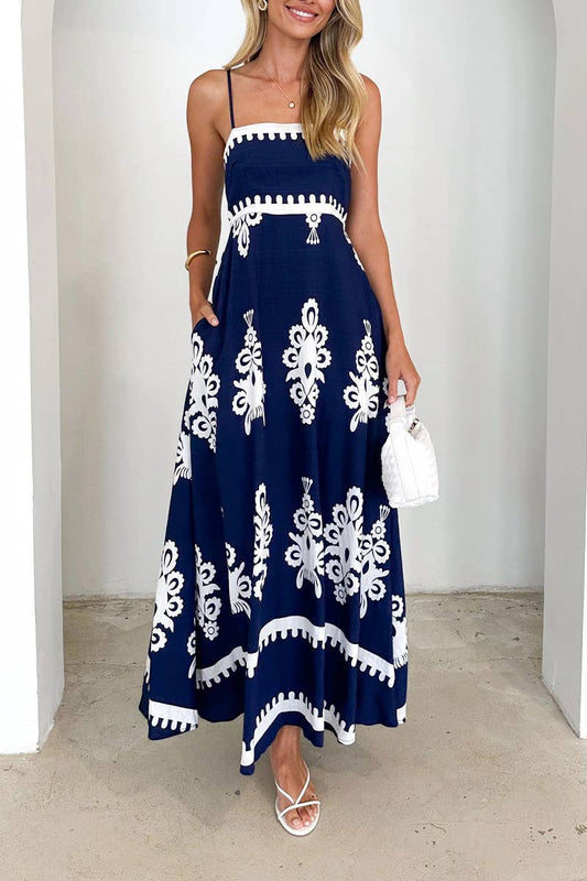 CWDHL1019_SUMMER NEW WAIST SUSPENDER DRESS