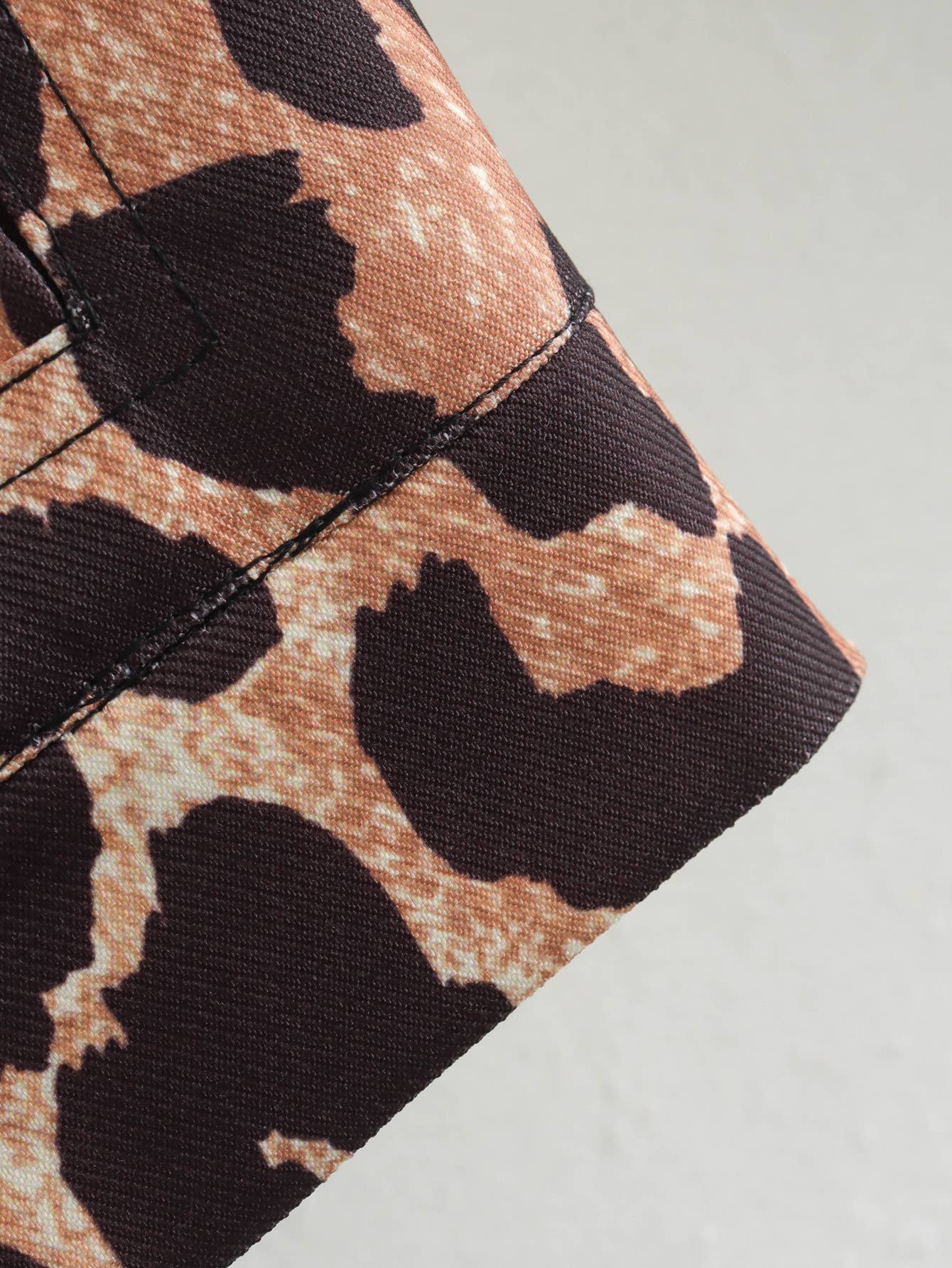 LEOPARD PRINT LAPEL LONG SLEEVE SHORT JACKET