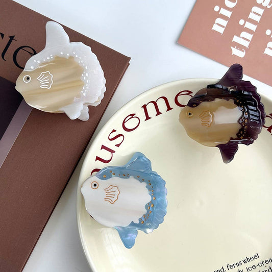 Ocean Series Acetate Hair Claw Sunfish Pufferfish_CWAHA6024