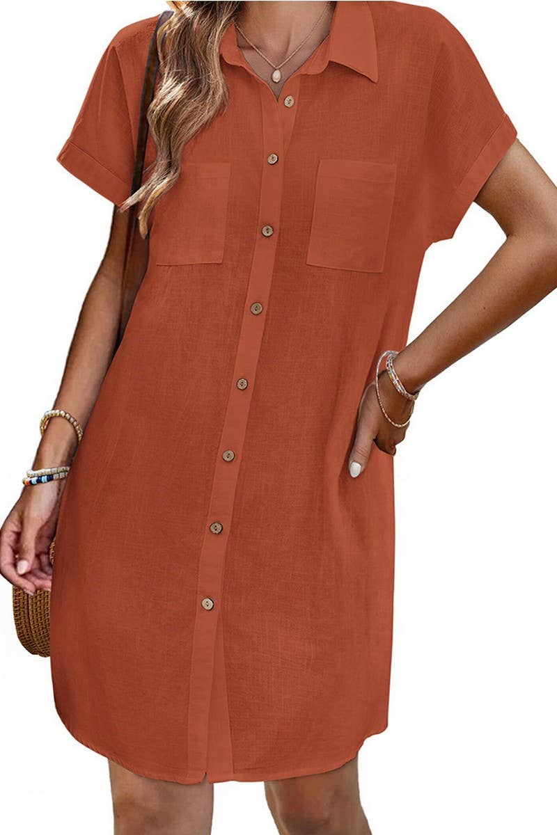 CWDSD7456_SUMMER COMMUTER STRIPED MID-LENGTH SHIRT DRESS