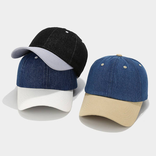 Trendy Soft Brim Baseball Cap - Denim Patchwork Hat CWAH2025
