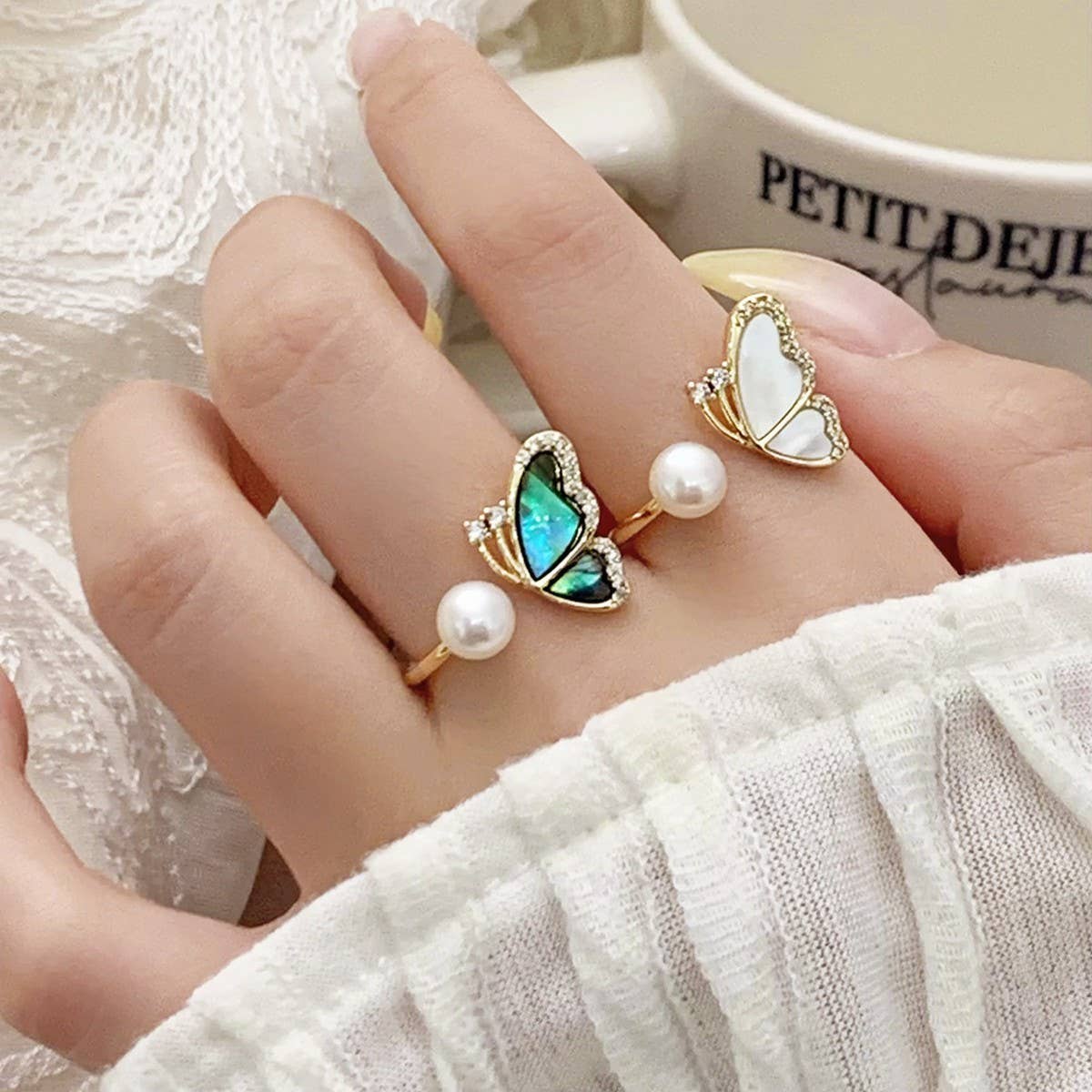 FASHION SWEET FRESHWATER PEARL OPEN RING FOR WOMEN_CWAJE3091