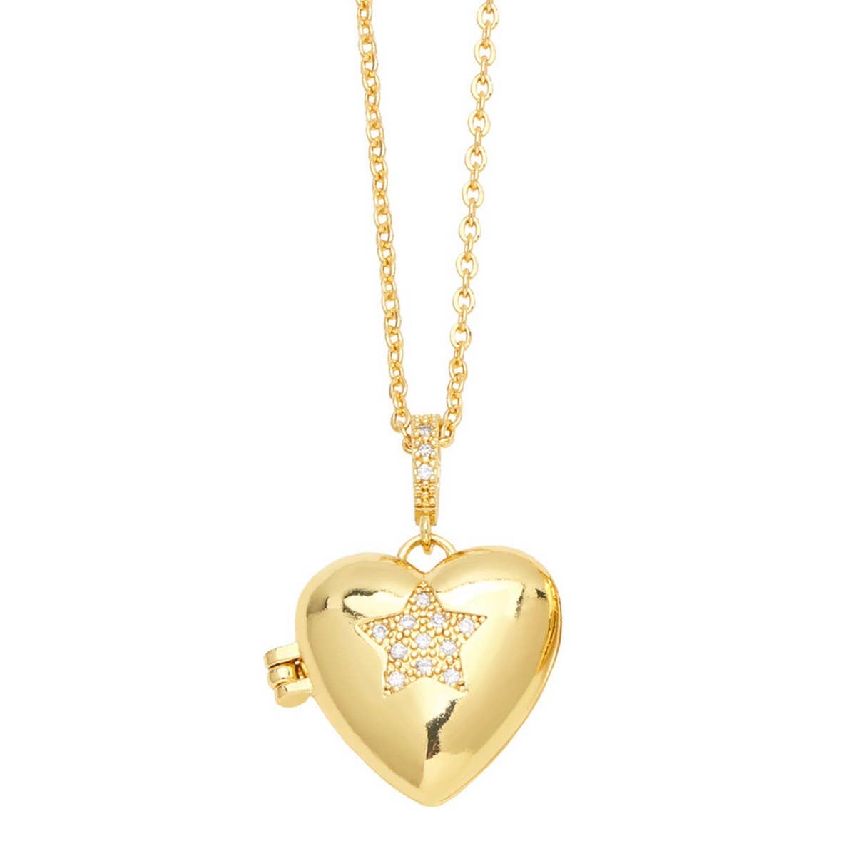 GOLD HEART SHAPED PENDANT NECKLACE