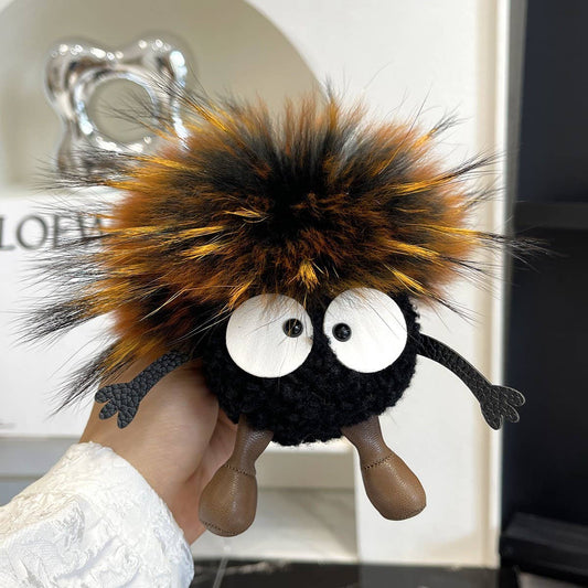 CUTE WOOL BRIQUETTES CAR KEYCHAIN BAG PENDANT